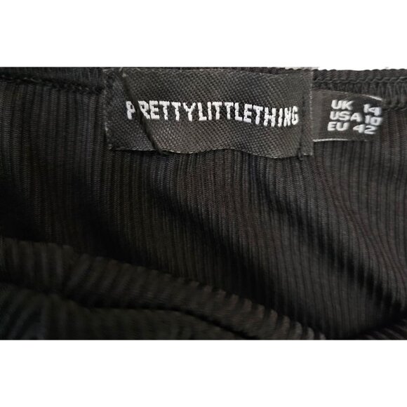 Asymmetric Black Ribbed Bodysuit With One Sleeve By PrettyLittleThing - 14 - Picture 10 of 10